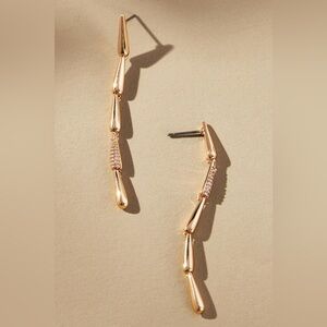 Anthropologie Gold Droplets Drop Earrings